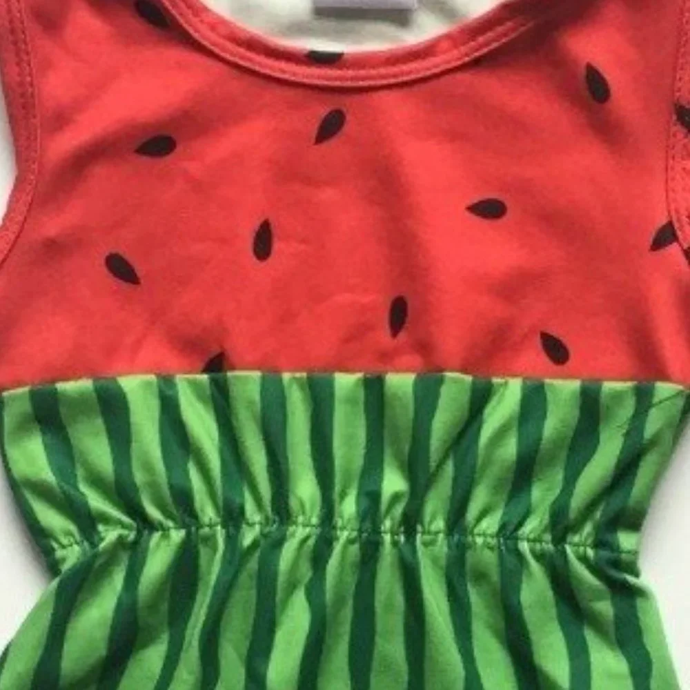 Boutique Watermelon Baby Girls Pom Pom Bodysuit Romper Jumpsuit